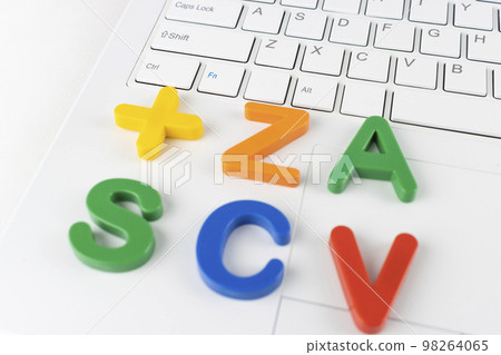 keyboard and alphabet. image of shortcut key 98264065