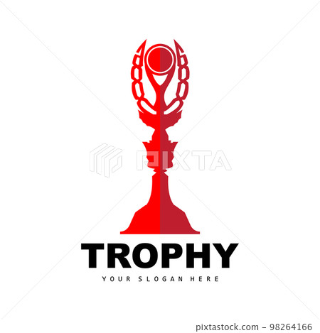 Championship Trophy Logo, Champion Award Winner Trophy Design, Vector Icon Template 98264166
