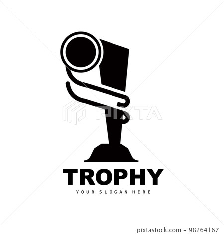 Championship Trophy Logo, Champion Award Winner Trophy Design, Vector Icon Template 98264167