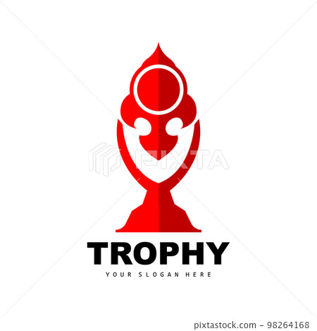 Championship Trophy Logo, Champion Award Winner Trophy Design, Vector Icon Template 98264168
