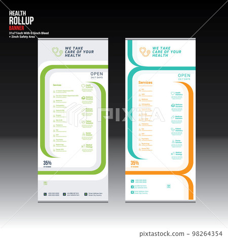 health vector roll up banner design for doctor medical medicine company use 98264354