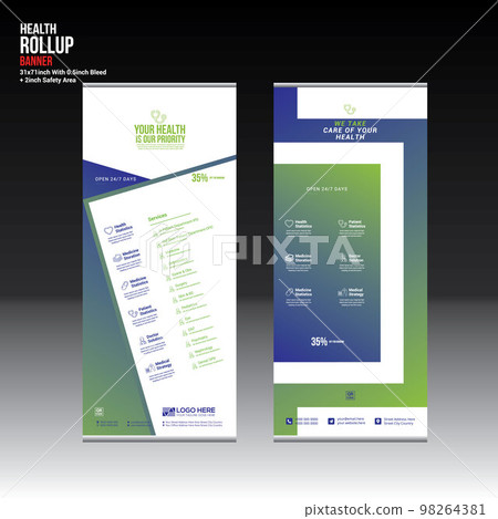 health vector roll up banner design for doctor medical medicine company use 98264381
