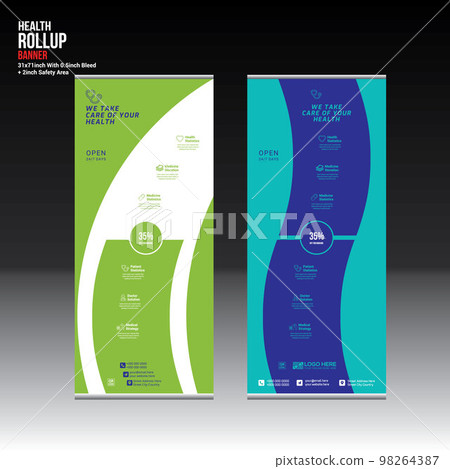 health vector roll up banner design for doctor medical medicine company use 98264387