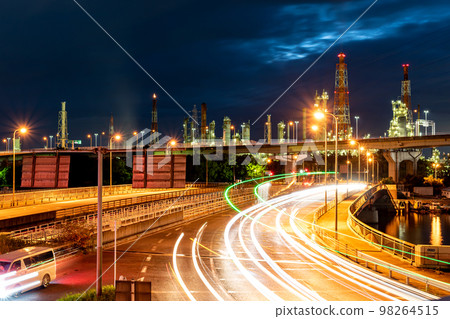《Osaka Prefecture》Hamadera Ohashi Bridge and Sakai Senboku Rinkai Industrial Area Factory night view 《Osaka Prefecture》Hamadera Ohashi Bridge and Sakai Senboku Rinkai Industrial Area Factory night view 98264515