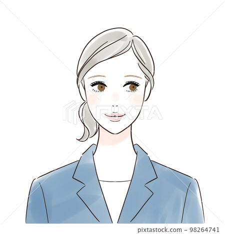 穿著西裝的職業年輕女性面帶微笑地側視 98264741