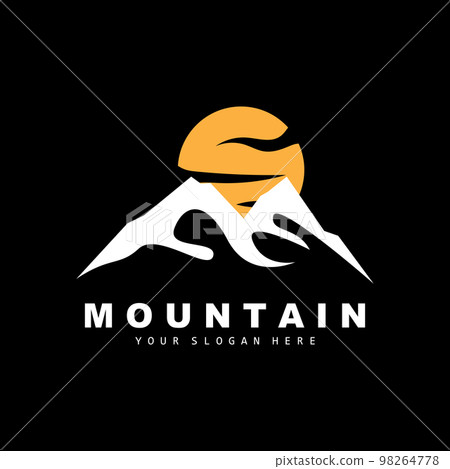 Mountain Logo Design, Vector Place For Nature Lovers Hiker 98264778