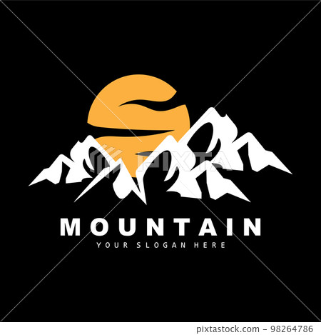 Mountain Logo Design, Vector Place For Nature Lovers Hiker 98264786