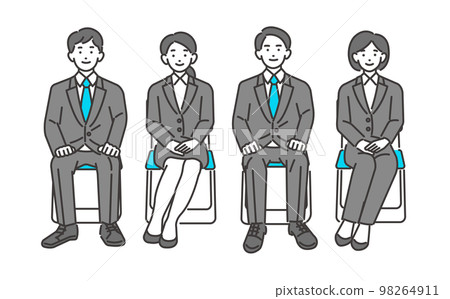 挑戰求職面試/求職/招聘的男女矢量圖素材 98264911