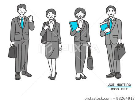 Vector illustration material of men and women who work hard at job hunting / job hunting / recruitment Vector illustration material of men and women who work hard at job hunting / job hunting / recruitment 98264912
