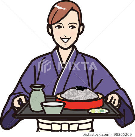 Soba shop clerk A Carrying soba upper body 98265209