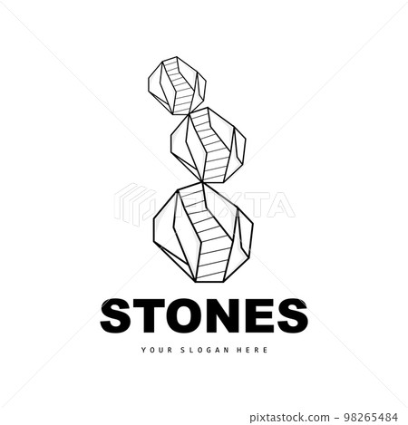 Stone Logo, Vector Stone Modern With Geometry Line Style, Design For Aesthetic Decoration, Brand Modern Product, Simple Icon Abstract Aesthetic Geometry Line 98265484