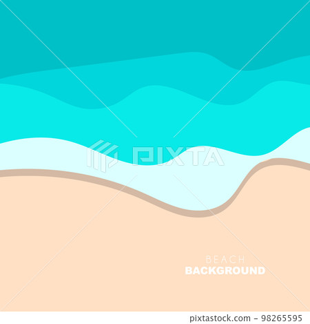 Beach Background, Beach Scene Design With Sand and Ocean Waves, Template Icon Vector Illustration Beach Background, Beach Scene Design With Sand and Ocean Waves, Template Icon Vector Illustration 98265595
