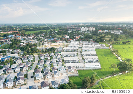 Land and housing estate in aerial view. Land and housing estate in aerial view. 98265930