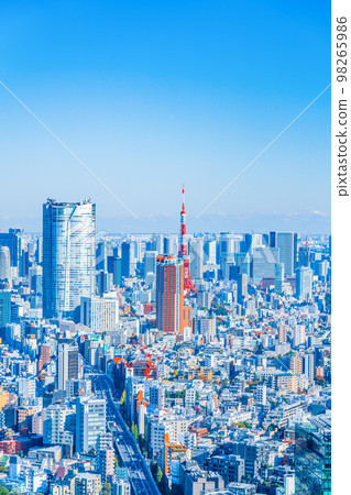 六本木的東京城市景觀和澀谷的東京鐵塔景觀 六本木的東京城市景觀和澀谷的東京鐵塔景觀 98265986