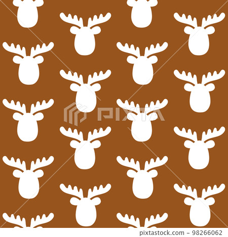 Vector seamless pattern of Christmas deer face 98266062