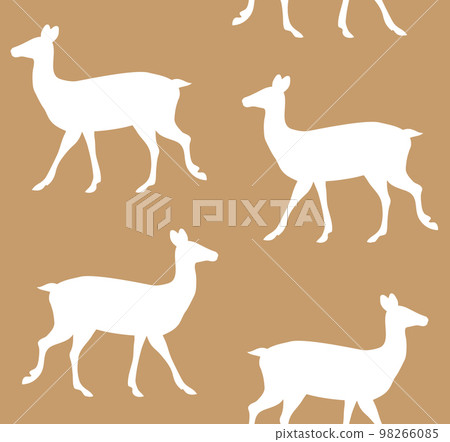 Vector seamless pattern of hand drawn flat deer 98266085