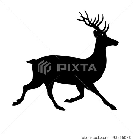 Vector flat hand drawn deer silhouette Vector flat hand drawn deer silhouette 98266088