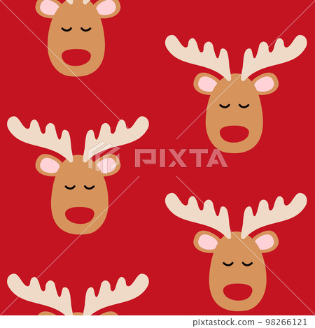Vector seamless pattern of Christmas deer face Vector seamless pattern of Christmas deer face 98266121