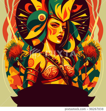 Costumed fictional character representing a fictional samba school 98267838