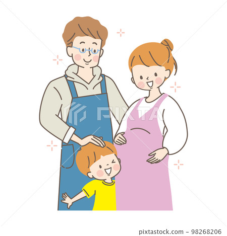 Vector illustration material of a family who can't wait to give birth Vector illustration material of a family who can't wait to give birth 98268206