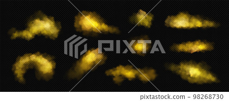 Yellow clouds of smoke, fog or steam 98268730