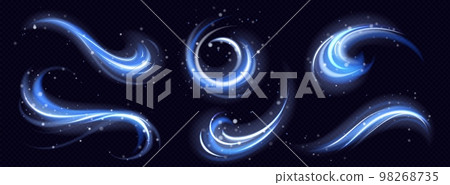 Cold winter light effect swirl bright twinkle line 98268735