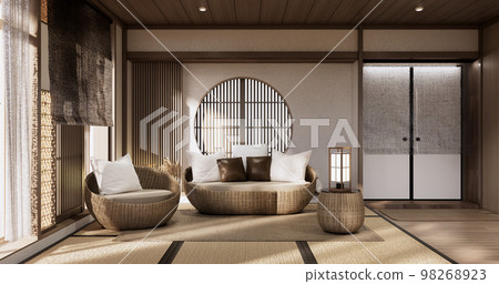 Muji Sofa armchair on Living room empty japandi style. 98268923