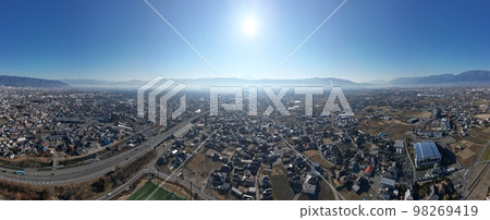 甲府盆地冬季180度全景2 98269419