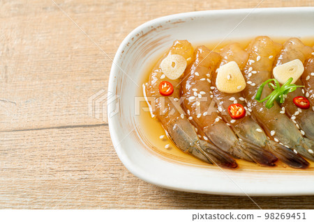 Korean Style Pickled Prawns or  Korean Soy Sauce Pickled Shrimp 98269451
