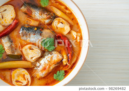 Tom Yum canned mackerel in spicy soup 98269482