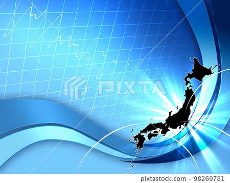 Japan map on digital background - Stock Illustration [98269781] - PIXTA