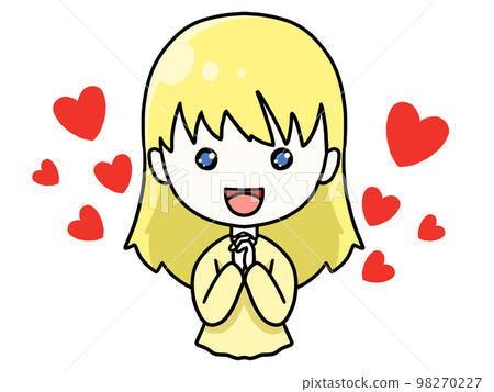 Illustration of a white girl in love 98270227