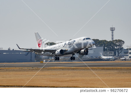 Passenger plane taken at Kagoshima Airport. Passenger plane taken at Kagoshima Airport. 98270672