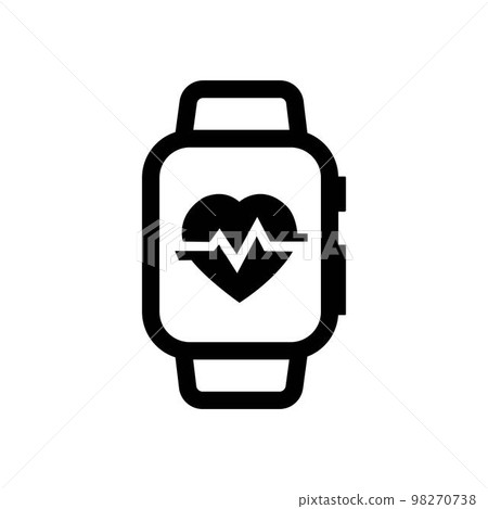 Smartwatch with heart rate icon. vector illustration 98270738