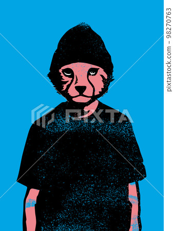 Cheetah wearing skateboard fashion Cheetah wearing skateboard fashion 98270763