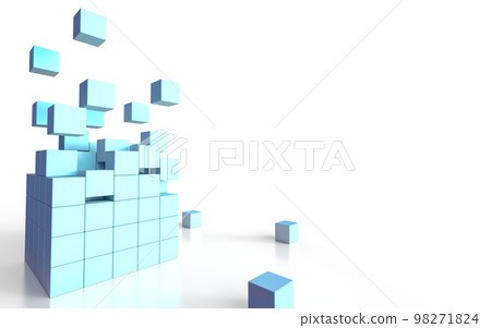 3D illustration of stacked cubes 3D illustration of stacked cubes 98271824