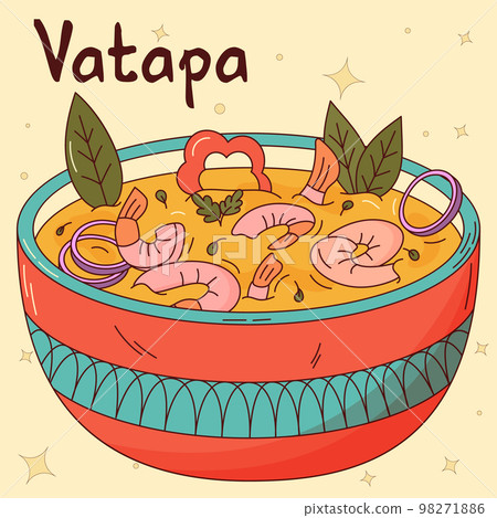 Brazilian traditional food. Vatapa. Vector illustration in hand drawn style 98271886