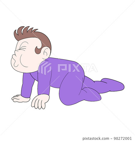 baby boy is acting cute crawling with mouth blowing baby boy is acting cute crawling with mouth blowing 98272001
