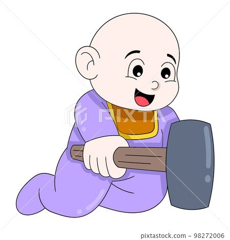 baby boy is acting funny carrying a hammer hitting baby boy is acting funny carrying a hammer hitting 98272006