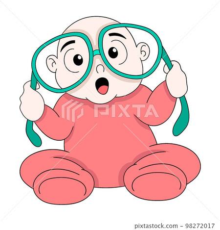 baby is doing funny things playing around with adult glasses baby is doing funny things playing around with adult glasses 98272017