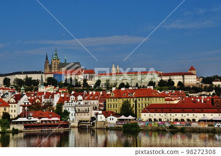 Prague old town cityscape on charles bridge 98272308