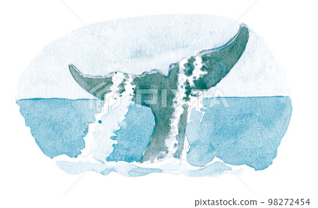 水彩畫:鯨魚 水彩畫:鯨魚 98272454