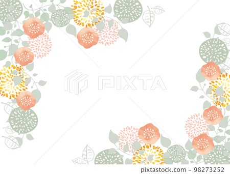 Scandinavian style flower material background frame stylish watercolor flower green plant 98273252