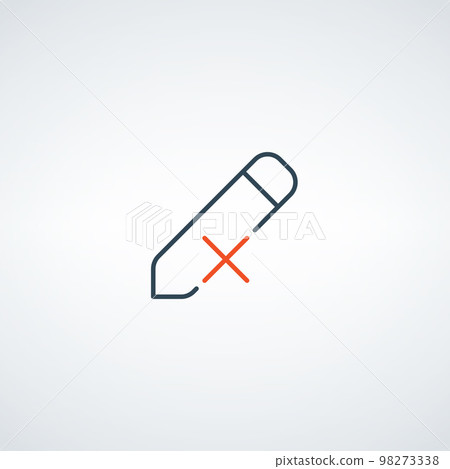 No Pen or Pencil Icon, clear drawing, eriser tool icon. Prohibited drawing sign. Stock vector illustration isolated 98273338