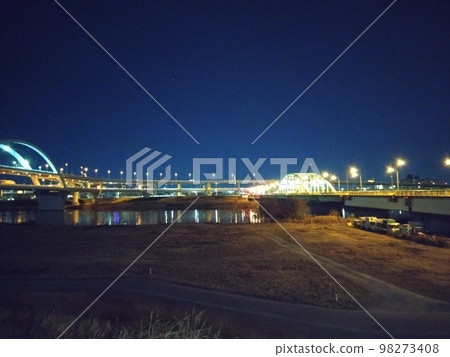 Arakawa Night 3 Goshikizakura Bridge and Kohoku Bridge Arakawa Night 3 Goshikizakura Bridge and Kohoku Bridge 98273408