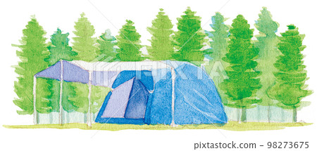 watercolor: tent 98273675