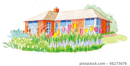 水彩畫：房子 98273676