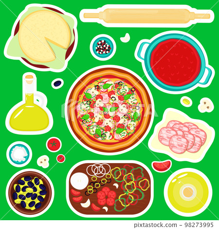Set of food stickers Set of food stickers 98273995