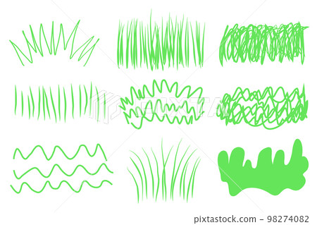 Hand drawn grass set Hand drawn grass set 98274082