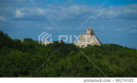 Pyramid of Magician in the old city of Uxmal , Mexico Pyramid of Magician in the old city of Uxmal , Mexico 98274185